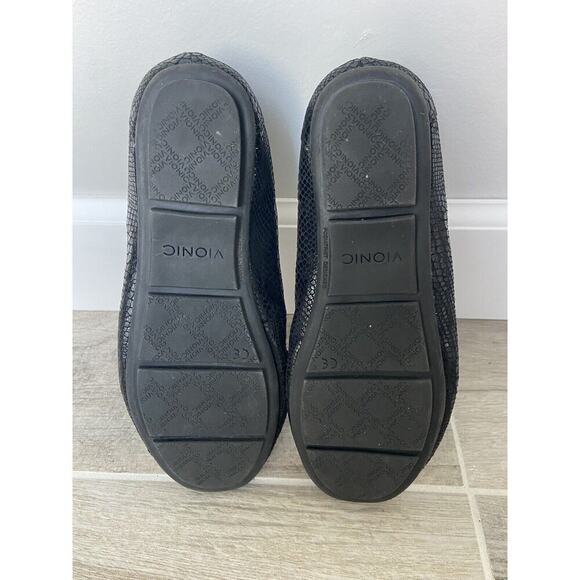 Vionic Larrun Black Snake Skin Slip On Loafers Casual 6 Comfort - Picture 6 of 6